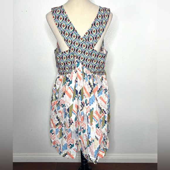 ANTHROPOLOGIE Maeve Textured Swing Mini Dress Criss Cross Back Size XL - Picture 7 of 14